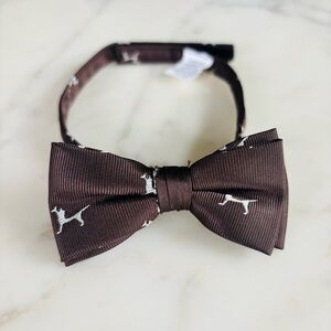 Boys Brown Dog Print Bow Tie